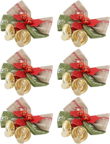50Pcs Mini Bowknot Bells, Metal Happy Vibes Christmas Bow with Bells, for Home Party Office in Saudi Arabia