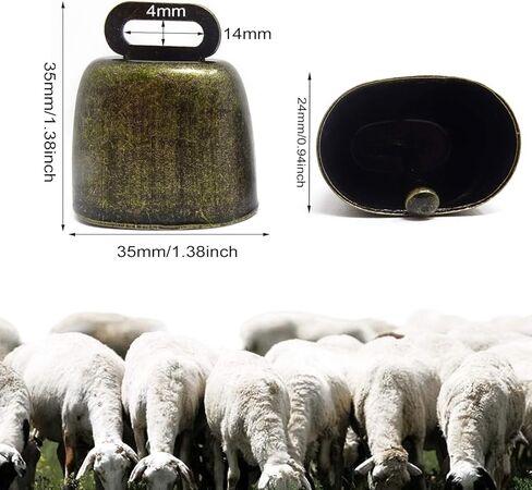 2PCS Cow Horse Sheep Bronze Grazing Bells Cattle Farm Animal Loud Bells Pet Anti-Theft Bells Animal Pet Supplies in Saudi Arabia