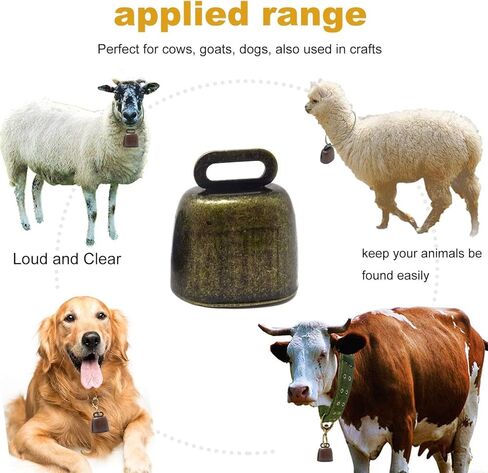 2PCS Cow Horse Sheep Bronze Grazing Bells Cattle Farm Animal Loud Bells Pet Anti-Theft Bells Animal Pet Supplies in Saudi Arabia