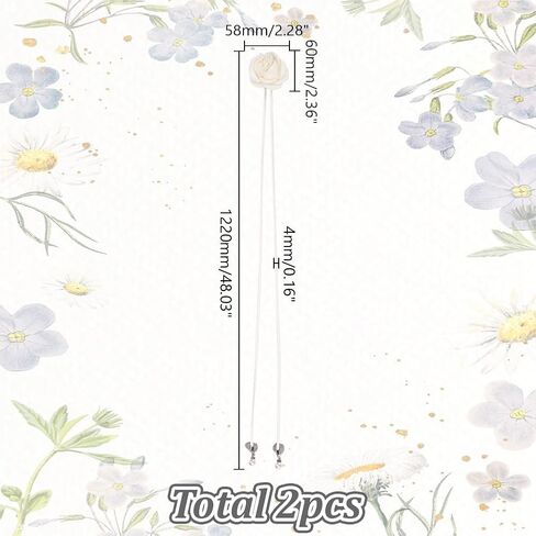 arricraft 2 Pcs Curtain Tiebacks, Vintage Curtain Holdback White Elegant Rose Flower Curtain Ties with Rope Drapery Retro Window Curtain Decorative Buckle Holder for Outdoor Home Office in Saudi Arabia