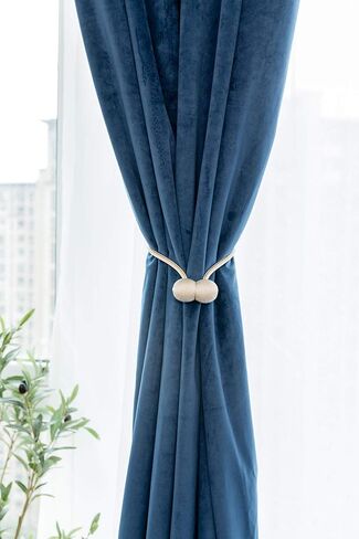 Magnetic Curtain Tiebacks, Decorative Curtain Clips Rope Holdbacks Tie Backs for Home Office Window Decoration, No Drilling and Holes Required, Beige in Saudi Arabia