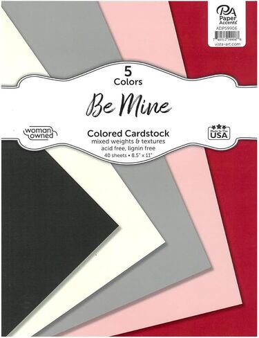 PA Paper Accents Stash Builder Cardstock 8.5" x 11" Assorted, 65lb Colored cardstock Paper for Card Making, Scrapbooking, Printing, Quilling and Crafts, 40 Piece Pack in Kuwait