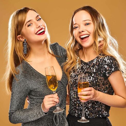 ANGLESJELL New Year Earrings for Women Rhinestone Holiday Earrings Beaded Cheers Letter Earrings New Year’s Eve Party Earrings Festive Jewelry Gifts in Saudi Arabia