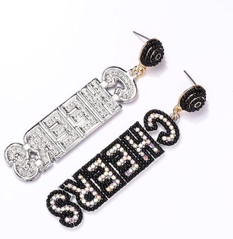 ANGLESJELL New Year Earrings for Women Rhinestone Holiday Earrings Beaded Cheers Letter Earrings New Year’s Eve Party Earrings Festive Jewelry Gifts in Saudi Arabia