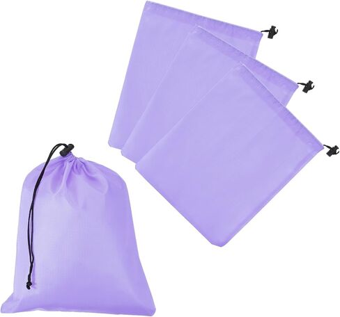 Drawstring Bag with Toggle, Stuff Sack String Waterproof Travel Storage Bags Cinch Stuff Pouch Fitting for (Gym/Traveling/Hiking/Yoga/Office/Shoes) 12 x 10 & 4 Pack & Light Purple in Saudi Arabia