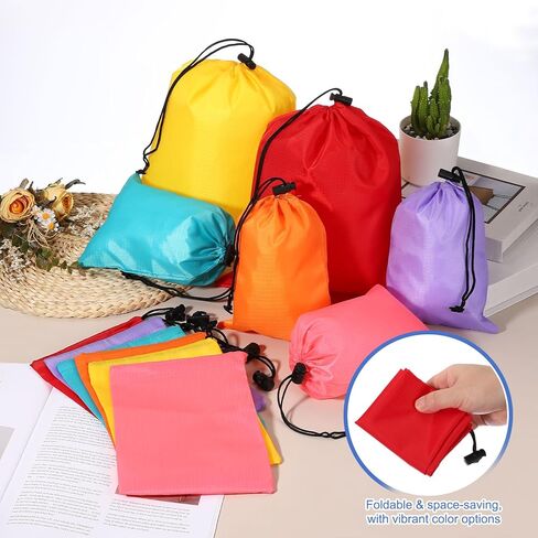 Drawstring Bag with Toggle, Stuff Sack String Waterproof Travel Storage Bags Cinch Stuff Pouch Fitting for (Gym/Traveling/Hiking/Yoga/Office/Shoes) 12 x 10 & 4 Pack & Light Purple in Saudi Arabia