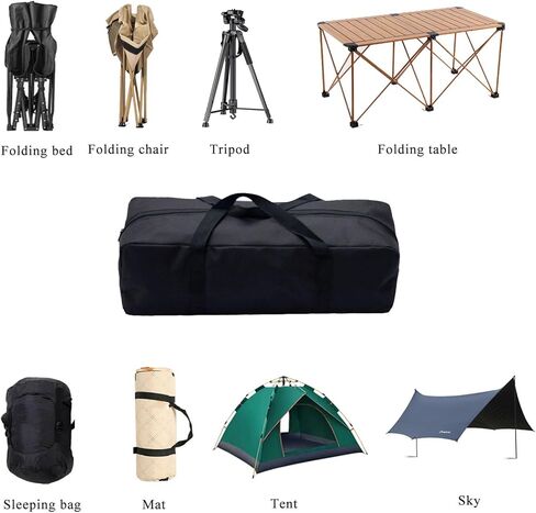 Extra Large Heavy Duty Duffle Bag - Foldable Storage Organizer for Camping Chairs, Grill Tools, Tent, Yoga Mat, Fishing Gear & Tool Kits with Shoulder Strap (52L-27.56''(L)x9.45''(W)x12.2''(H)) in Saudi Arabia