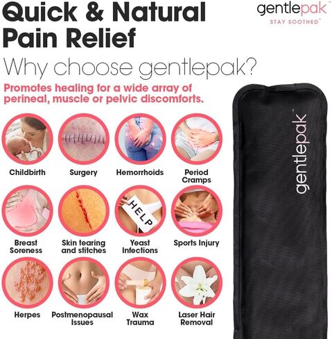 Gentlepak Reusable Perineal Ice & Heat Paks with Washable Sleeves for Postpartum, Pregnancy & Hemorrhoid Pain Relief, Multi Use Kids, Muscle, Vaginal Discomfort (2-Pack Tube) in Saudi Arabia