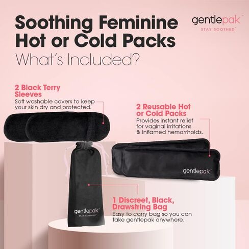 Gentlepak Reusable Perineal Ice & Heat Paks with Washable Sleeves for Postpartum, Pregnancy & Hemorrhoid Pain Relief, Multi Use Kids, Muscle, Vaginal Discomfort (2-Pack Tube) in Saudi Arabia