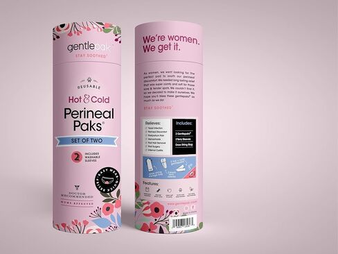 Gentlepak Reusable Perineal Ice & Heat Paks with Washable Sleeves for Postpartum, Pregnancy & Hemorrhoid Pain Relief, Multi Use Kids, Muscle, Vaginal Discomfort (2-Pack Tube) in Saudi Arabia
