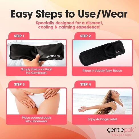 Gentlepak Reusable Perineal Ice & Heat Paks with Washable Sleeves for Postpartum, Pregnancy & Hemorrhoid Pain Relief, Multi Use Kids, Muscle, Vaginal Discomfort (2-Pack Tube) in Saudi Arabia