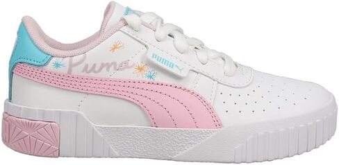 حذاء رياضي كاجوال برباط مثقوب من PUMA Kids Girls Cali Spring Sketchbook - وردي، أبيض in Saudi Arabia