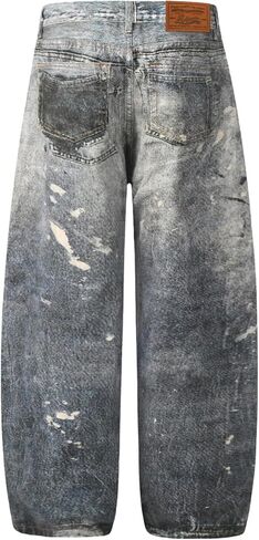 Aelfric Eden Baggy Vintage Washed Jeans Wide Leg Denim Casual Pants Unisex Loose Streetwear Trouser in Saudi Arabia