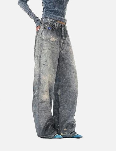 Aelfric Eden Baggy Vintage Washed Jeans Wide Leg Denim Casual Pants Unisex Loose Streetwear Trouser in Saudi Arabia