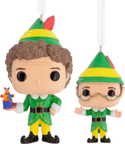 Hallmark Elf Buddy The Elf and Papa Elf Funko POP! Christmas Ornaments, Set of 2, Pop Culture Gifts in Saudi Arabia