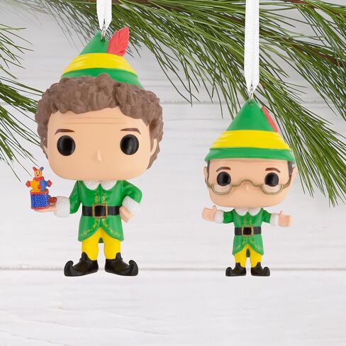 Hallmark Elf Buddy The Elf and Papa Elf Funko POP! Christmas Ornaments, Set of 2, Pop Culture Gifts in Saudi Arabia