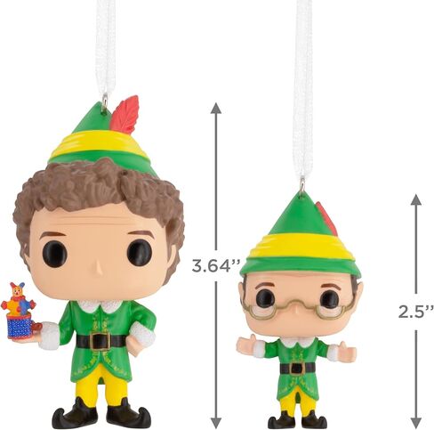 Hallmark Elf Buddy The Elf and Papa Elf Funko POP! Christmas Ornaments, Set of 2, Pop Culture Gifts in Saudi Arabia