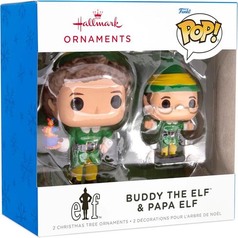 Hallmark Elf Buddy The Elf and Papa Elf Funko POP! Christmas Ornaments, Set of 2, Pop Culture Gifts in Saudi Arabia