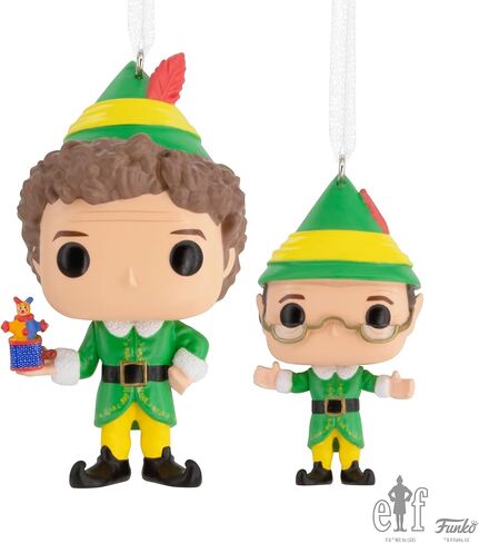 Hallmark Elf Buddy The Elf and Papa Elf Funko POP! Christmas Ornaments, Set of 2, Pop Culture Gifts in Saudi Arabia