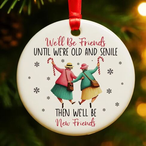 هدايا Besties زينة عيد الميلاد للأصدقاء BFF Soul Sister، سنكون أصدقاء حتى نصبح كبارًا وخرفًا لشجرة عيد الميلاد in Kuwait