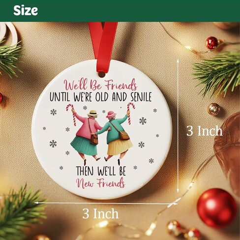 هدايا Besties زينة عيد الميلاد للأصدقاء BFF Soul Sister، سنكون أصدقاء حتى نصبح كبارًا وخرفًا لشجرة عيد الميلاد in Kuwait