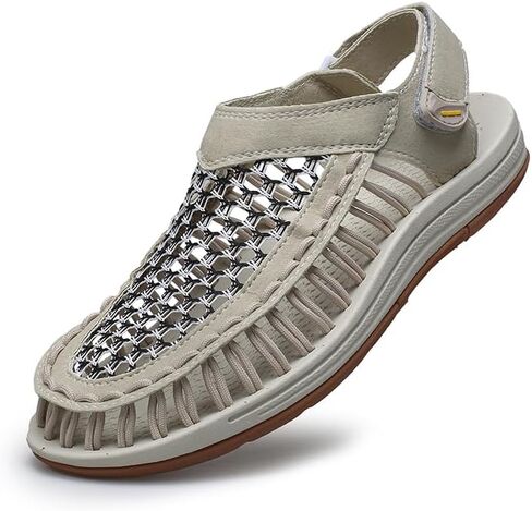 Men's Wrap Toes Breathable Flat Orthopedics Sandals, Outdoor Beach Slip on Casual Woven Sandals Size 6.5-12 in Saudi Arabia