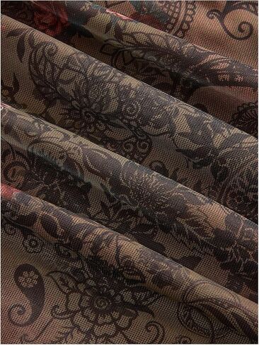 تنورة Y2K بيزلي مكشكشة للنساء، تنورة بوهو عالية ومنخفضة غير متماثلة من شبكة الهبي، تنانير طويلة لراعية البقر الغربية الانسيابية in Kuwait