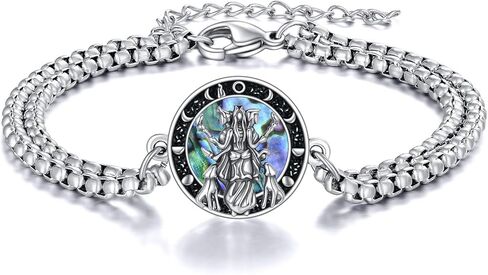 CRMAD 925 Sterling Silver Hecate Bracelet Jewelry for Women Moon Phase Goddess Bracelet Jewelry in Saudi Arabia