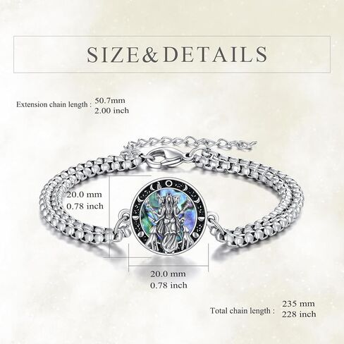 CRMAD 925 Sterling Silver Hecate Bracelet Jewelry for Women Moon Phase Goddess Bracelet Jewelry in Saudi Arabia