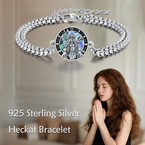 CRMAD 925 Sterling Silver Hecate Bracelet Jewelry for Women Moon Phase Goddess Bracelet Jewelry in Saudi Arabia