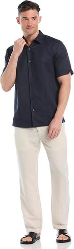 Cubavera Mens Linen Blend Guayabera Short Sleeve Button-Down Shirt (Available in Big & Tall) in Saudi Arabia