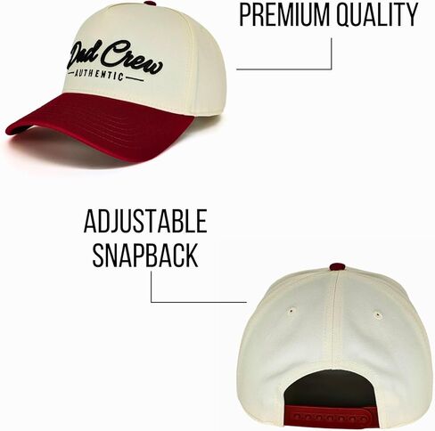 Dad Crew Natural & Red Two-Tone A-Frame Vintage Trucker Hat in Saudi Arabia