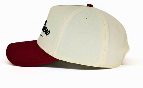 Dad Crew Natural & Red Two-Tone A-Frame Vintage Trucker Hat in Saudi Arabia