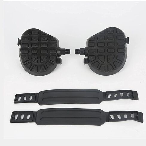 1/2 Exercise Bike Pedals for Indoor Bike, Stationary Bike, Spin Bike, Gym Pedals with Toe Clips, 1 pair in Kuwait