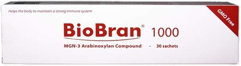 BioBran MGN-3 - معزز فعال للغاية لجهاز المناعة، من تحطيم نخالة الأرز مع الإنزيمات من فطر الشيتاكي (1000 مجم، 30 كيسًا) صنع في اليابان، شحن سريع مجاني عبر DHL إلى جميع أنحاء العالم in Saudi Arabia