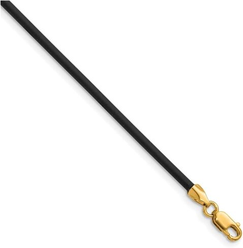 Jewels By Lux Gold Filled 18inch 2mm Black Rubber Cord Necklace in Saudi Arabia