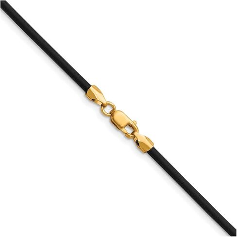 Jewels By Lux Gold Filled 18inch 2mm Black Rubber Cord Necklace in Saudi Arabia