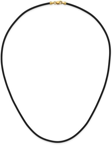 Jewels By Lux Gold Filled 18inch 2mm Black Rubber Cord Necklace in Saudi Arabia