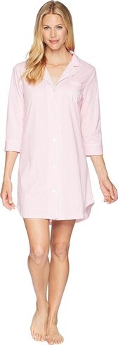 قميص النوم Lauren Ralph Lauren Essentials Bingham Knits مقاس XS وردي/أبيض مخطط in Saudi Arabia