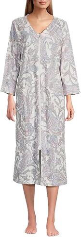 Miss Elaine Women's Interlock Knit Long Zippered Robe in Saudi Arabia