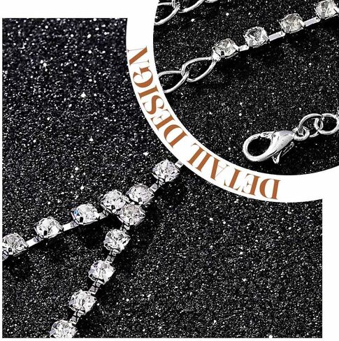 EARENT Rhinestone Hand Chain Bracelet Silver Hand Jewelry Ring Bracelet for Women in Saudi Arabia