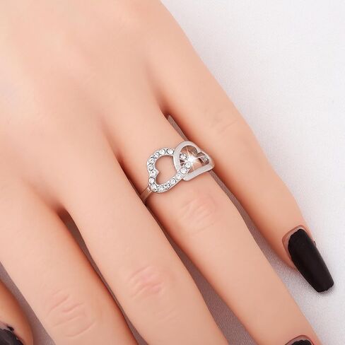 4-Piece Heart Jewelry Set for Women: Necklace, Bracelet, Earrings, Ring | Everyday Fashion Gift in Saudi Arabia