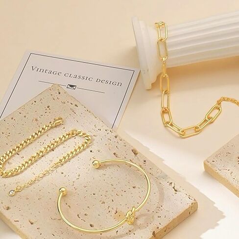 Gold Bracelets for Women Bracelet Stack Gold Bangles Jewelry Set for Women Men in Saudi Arabia