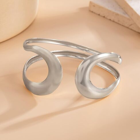 Arm Cuff for Women Gold Upper Arm Bracelet Minimalist Adjustable Cuffs Bangle Punk Dress Jewelry in Saudi Arabia