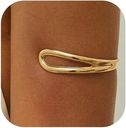 Arm Cuff for Women Gold Upper Arm Bracelet Minimalist Adjustable Cuffs Bangle Punk Dress Jewelry in Saudi Arabia