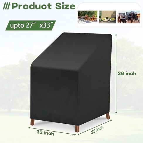 Outdoor Chair Covers, Patio Furniture Covers Waterproof Lounge Chair Covers Outdoor Chairs for All Weather Protection, Black Chair Cover in Saudi Arabia