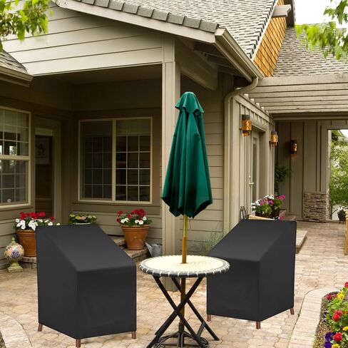 Outdoor Chair Covers, Patio Furniture Covers Waterproof Lounge Chair Covers Outdoor Chairs for All Weather Protection, Black Chair Cover in Saudi Arabia