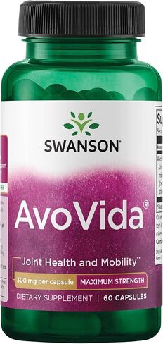 Swanson AvoVida - Natural Supplement Promoting Joint Health & Mobility - Avocado & Soybean Unsaponifiables to Support Cartilage & Tissue Health - (60 Capsules, 300mg Each) (1 Pack) in Saudi Arabia