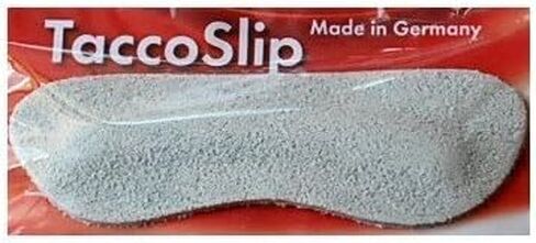 A PAIR OF TACCOSLIP TACCO SLIP FOOTCARE HEEL PROTECTORS. HEEL GRIPS HEEL GRIP SMOOTH AS VELVET. LIGHT GRAY COLOR. SUEDE LIKE TEXTURE. STOPS HEELS FROM SLIPPING. MADE IN GERMANY. in Saudi Arabia