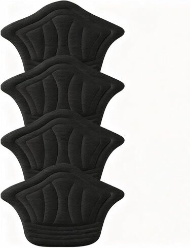 4 Pcs Back of Heel Cushion Inserts, Mesh Self-Adhesive Grips Pads, Reusable Adhesive Heel Guards Liners for Boots, Loose Shoes Too Big, Improve Shoe Fit for Women Men - Black in Kuwait